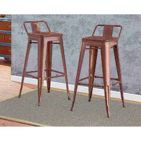 Lumisource Oregon Low Back Barstool in Antique and Espresso, PK 2 BS-LBOR AN+E2B